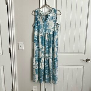 {beachlunchlounge} Blue and White Midi Dress